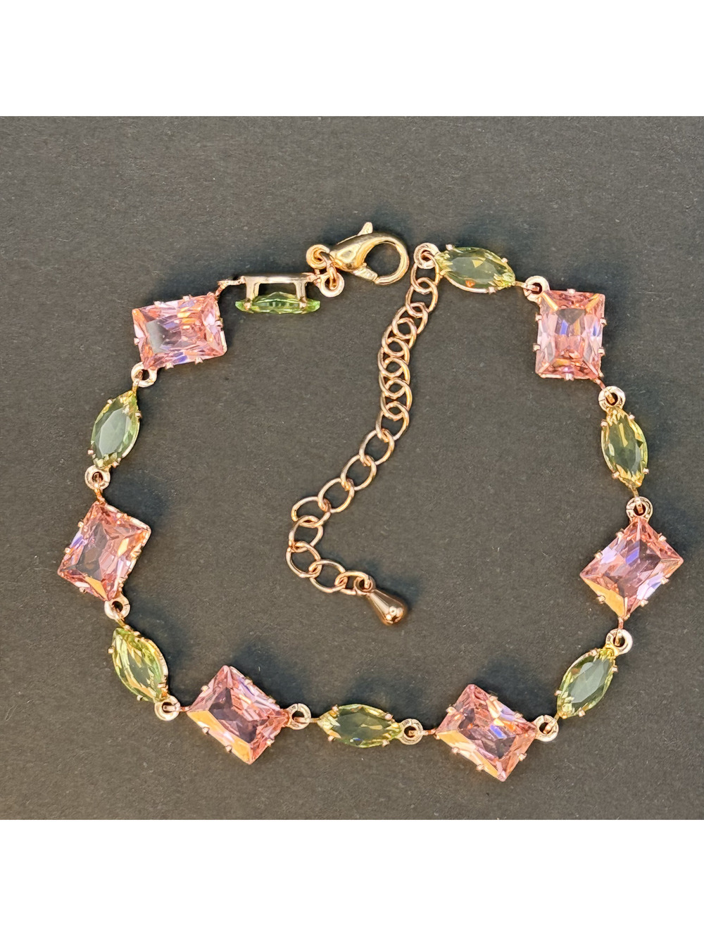 candy+clover Pink and green crystal candy dopamine bracelet